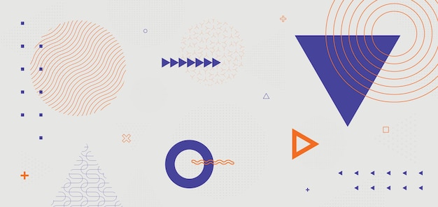 minimal retro geometric background vector design. trendy memphis pattern.