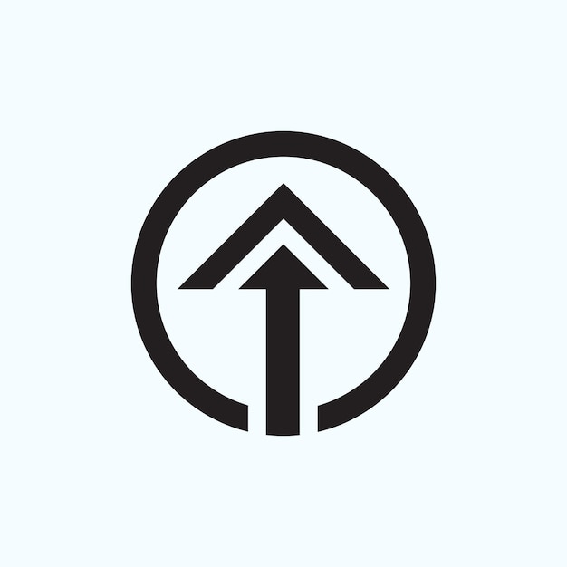 minimal up arrow logo design in circular logotype