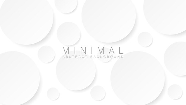 Minimalist Abstract background with circles and shadows clean modern white background Vector illustration