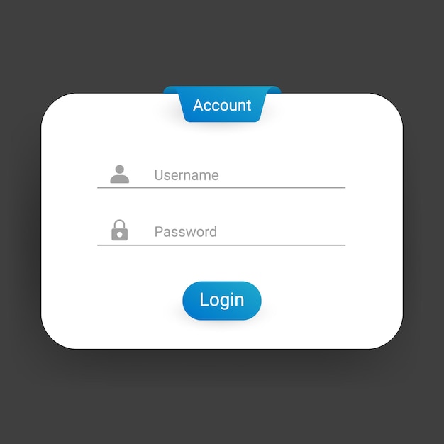 Minimalist Account Login UI with Username and Password Fields