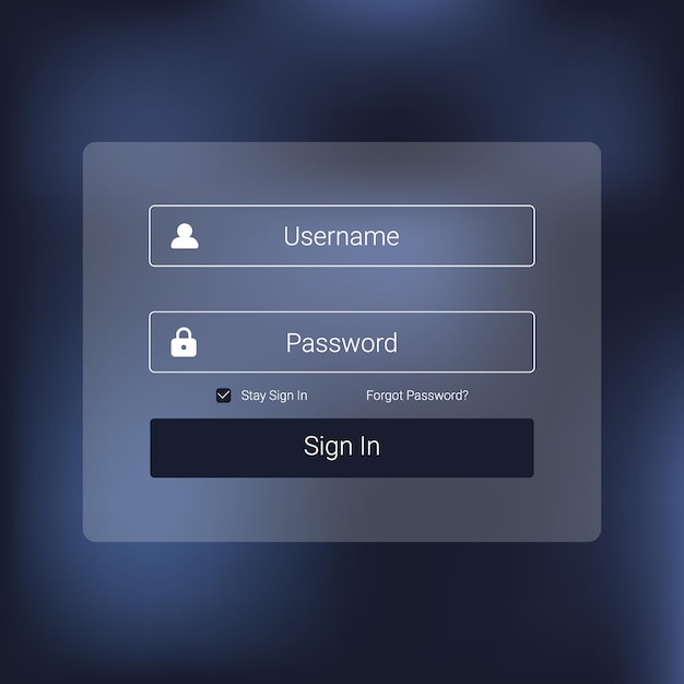 Minimalist Blue Login UI Template Design