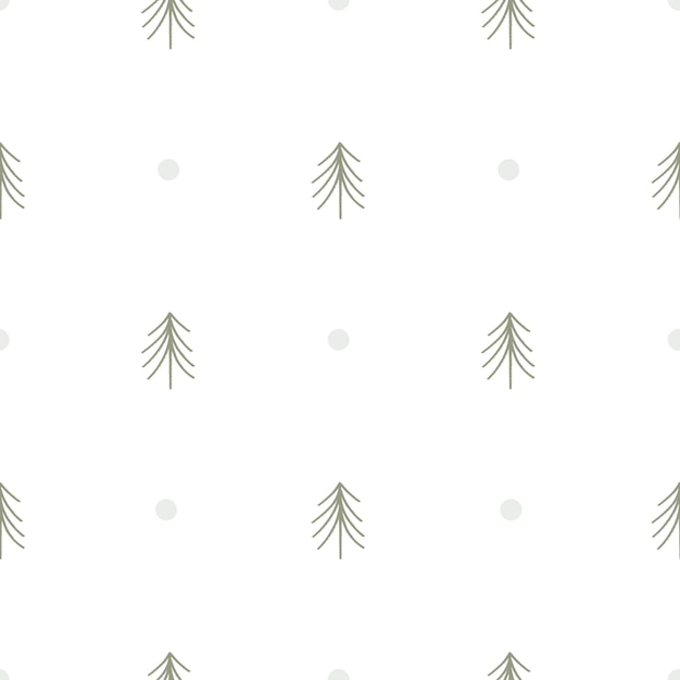 Minimalist Christmas tree seamless pattern flat vector illustration on white Cute and simple