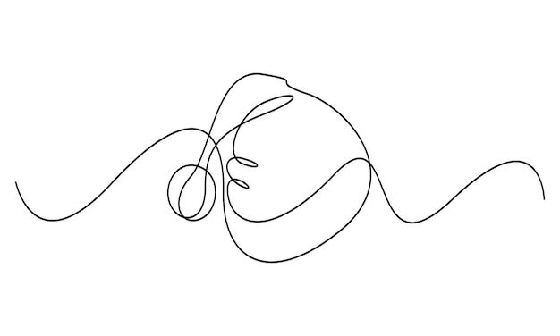 Minimalist Continuous Line Drawing of a Santa Claus Hat