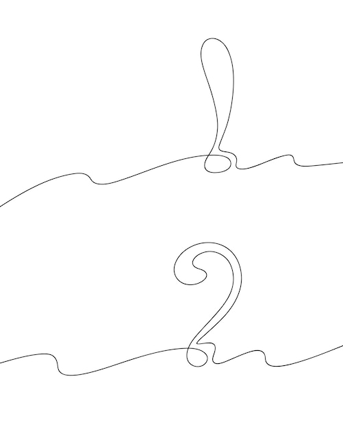 Minimalist Line Art of Numbers 1 and 2 with Punctuation Symbols