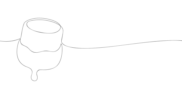 Minimalist one line drawing of wine glass