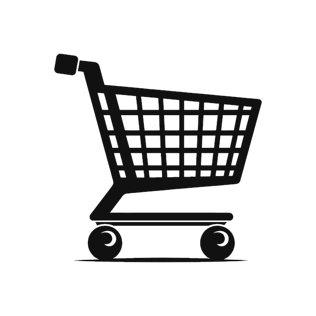 minimalist shopping cart silhouette vector art ideal for web and print retail design projects