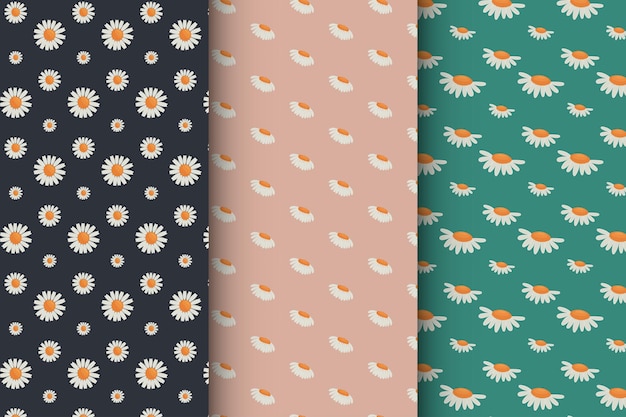 Minimalistic pattern with daisies