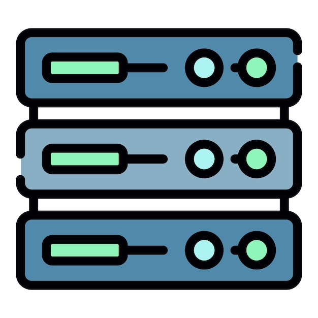mining server icon outline mining server vector icon color flat isolated