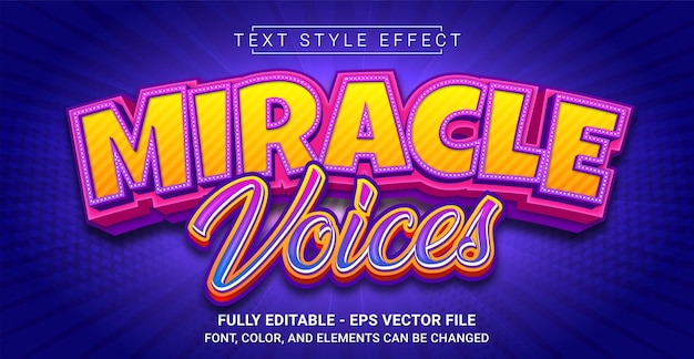 miracle voices text style effect editable graphic text template