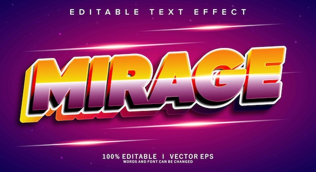 mirage vector text effect with modern style design