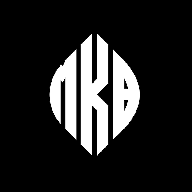 MKB circle letter logo design with circle and ellipse shape MKB ellipse letters with typographic style The three initials form a circle logo MKB Circle Emblem Abstract Monogram Letter Mark Vector