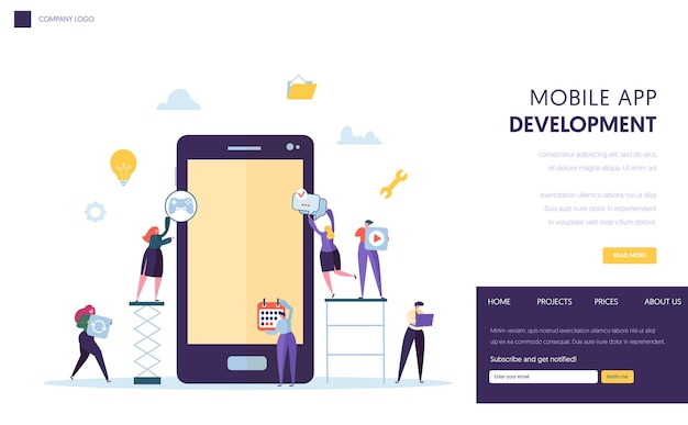 Mobile App Development Team Landing Page.
