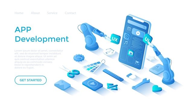 Mobile APP Development UI UX Design SEO Optimization Adaptive layout application web interface on