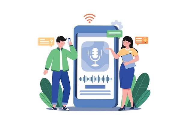 Mobile Assistant Illustration concept