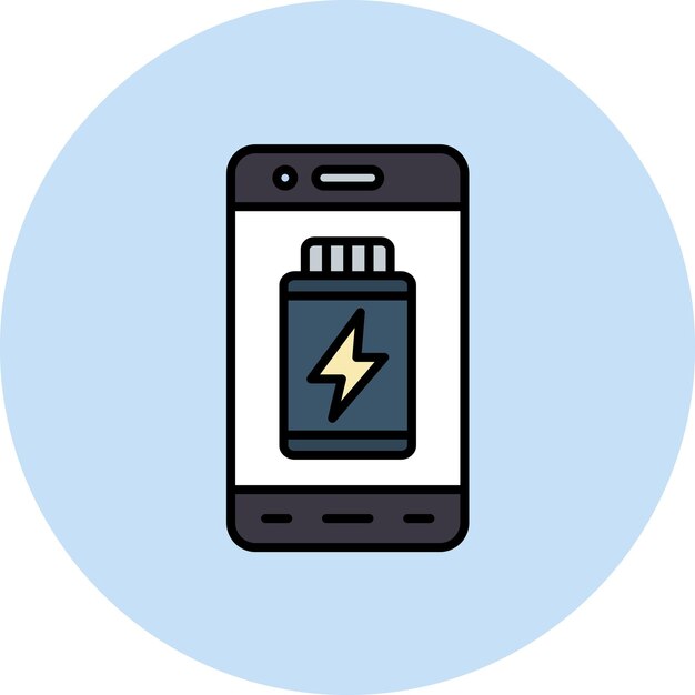 Mobile Battery Flat Illustration