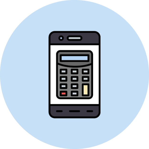 Mobile Calculator Flat Illustration