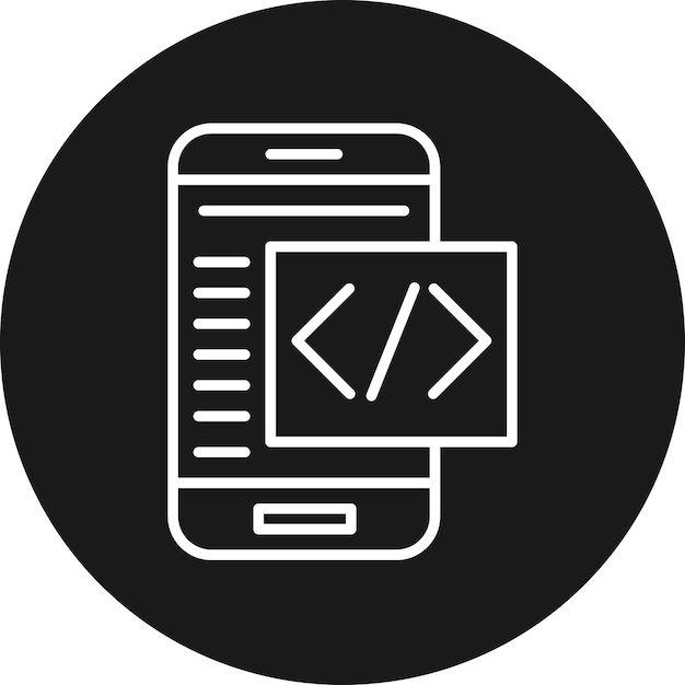 Mobile Coding vector icon Can be used for Coding and Development iconset