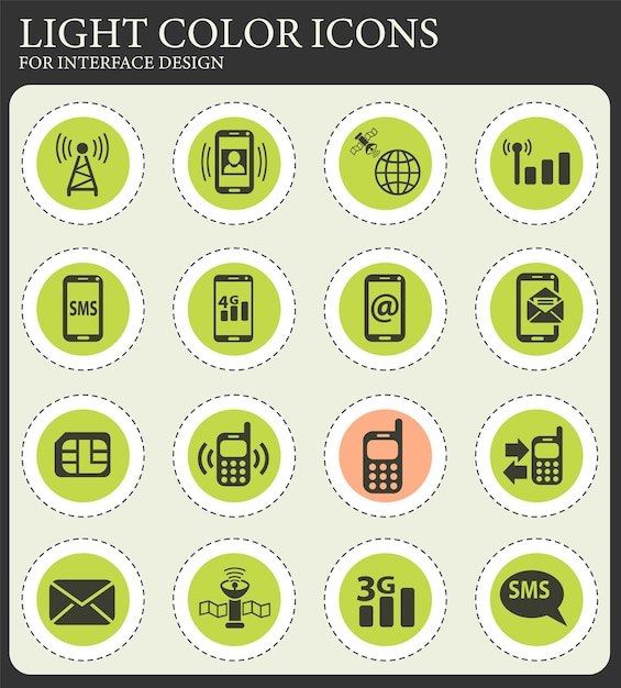 Mobile connection icon set