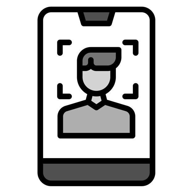 Mobile Face Detection icon vector image Can be used for Biometrics