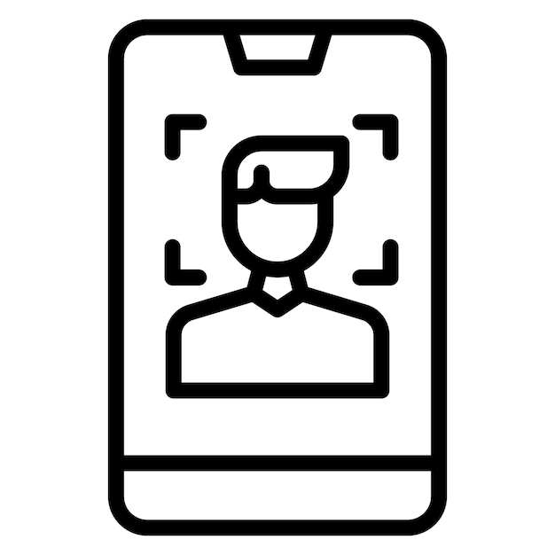 Mobile Face Detection icon vector image Can be used for Biometrics