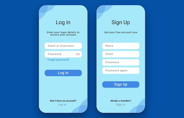 Mobile Login page on screen