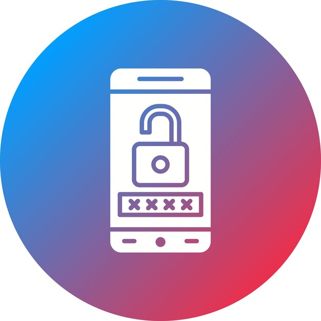 mobile password icon vector image can be used for protection and security