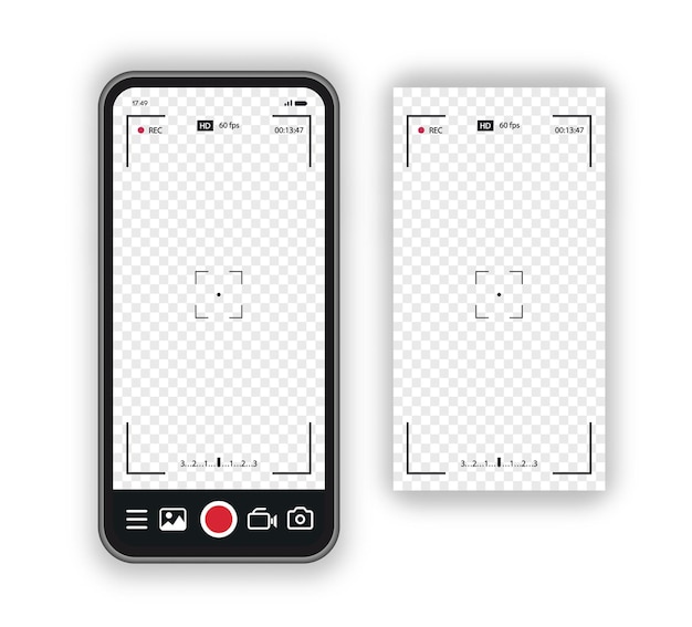 Mobile phone with record frame camera