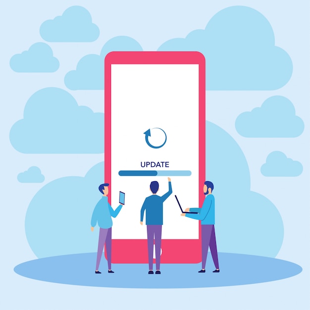 Mobile System Update Vector Illustration