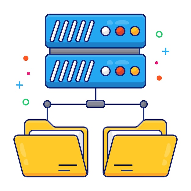 Modem design icon of server folders