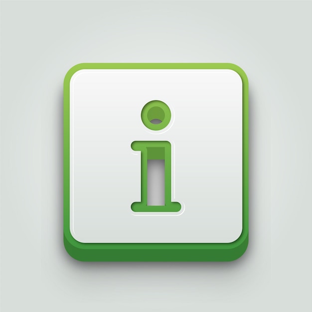 Modern 3D Green and White Exclamation Mark Icon with Editable Background