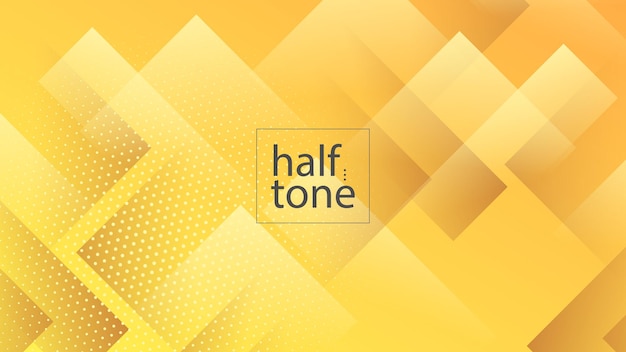 Modern Abstract Background Square Mosaic Halftone and Yellow Orange Gradient Color
