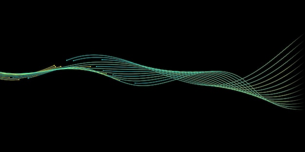 Modern Abstract Background with Motion Waves Lines Elements and Neon Color