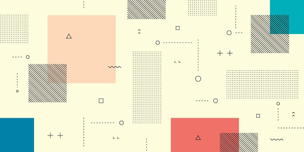 modern abstract background with retro memphis elements and pastel color