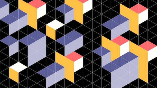 Modern Abstract Background with Triangle Cubes Element and Pastel Color