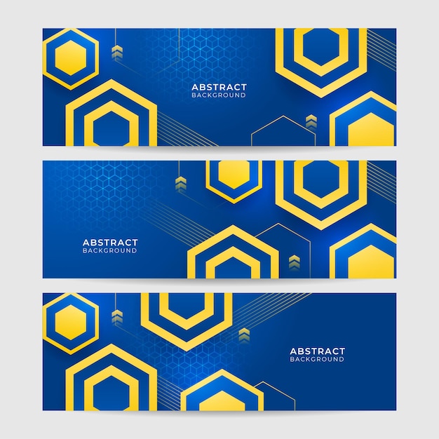 modern abstract blue yellow orange banner background design abstract geometric background with lines dots and circle vector illustration