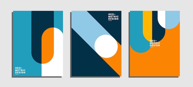 Modern abstract colorful geometric covers set minimal covers background design Vector illustration