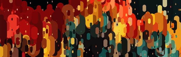 Modern Abstract Design with Overlapping Colorful Blobs and Rounded Forms