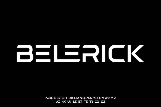 Modern abstract font vector with ligature style Creative contemporary alphabet typeface illustration for technology company