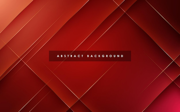 Modern abstract red background with gold line composition eps10 vector