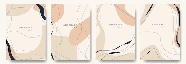 modern abstract vector backgroundsminimal trendy style various shapes set up design templates good