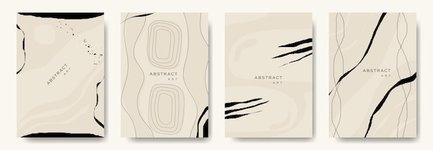 Modern abstract vector backgroundsminimal trendy style various shapes set up design templates good