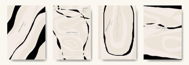 Modern abstract vector backgroundsminimal trendy style various shapes set up design templates good