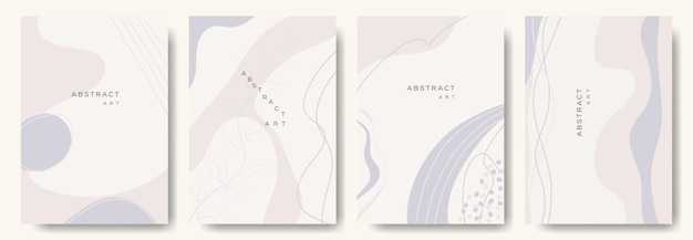 Modern abstract vector backgroundsminimal trendy style various shapes set up design templates