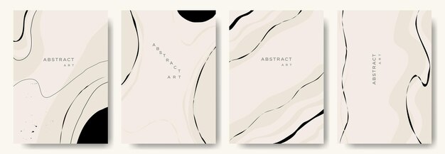 Modern abstract vector backgroundsminimal trendy style various shapes set up design templates