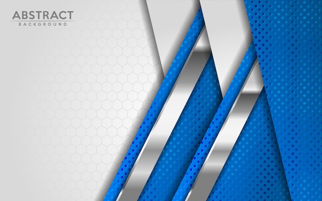 modern abstract white and blue background with 3d overlap layers texture effect.