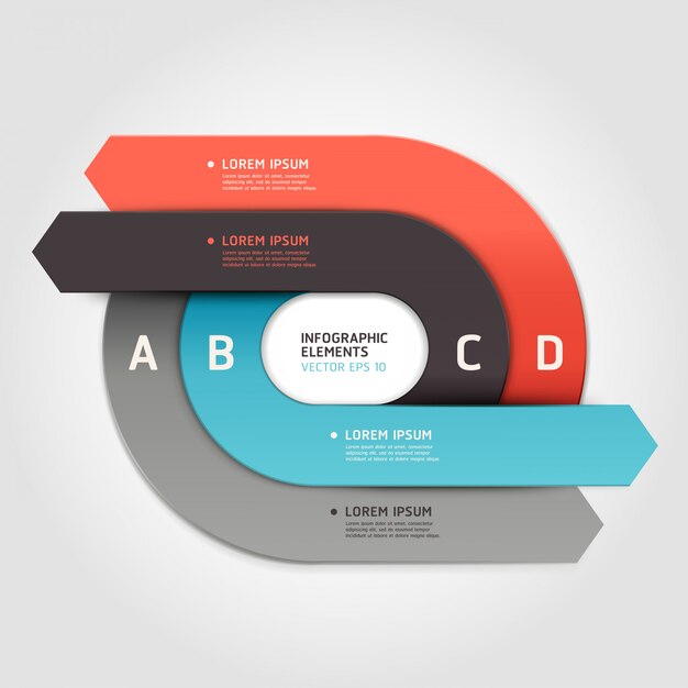 Modern arrow circle step up options. workflow layout, diagram, number options, web design, infographics.