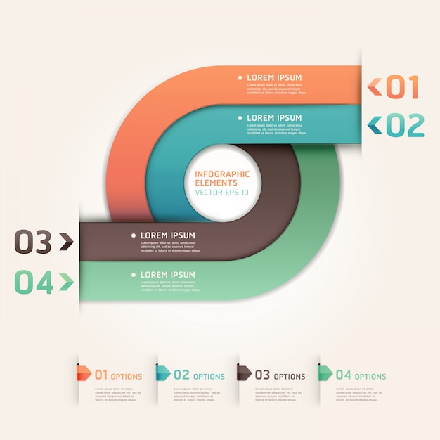 Modern arrow circle step up options. workflow layout, diagram, number options, web design, infographics.