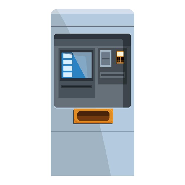 Modern atm machine displaying operating system interface