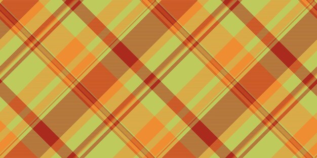 Modern check plaid vector production pattern texture fabric Printout background textile tartan seamless in lime and orange colors
