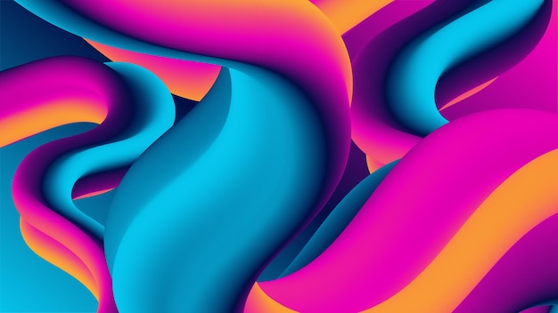 Modern color abstract background 3D illustration of a fluid